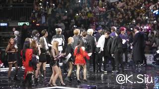 FANCAM Wanna One x Seventeen x Momoland and All Artist Reaction ENCORE at MAMA 2018 Hongkong [upl. by Aleahs634]