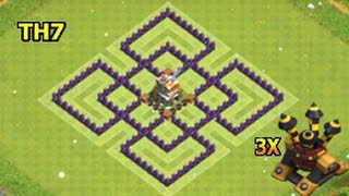 Clash Of Clans Town Hall 7 Trophy Base Layout [upl. by Gunter]