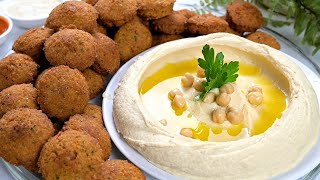 الطريقة الصحيحة لعمل فلافل مقرمشة وحمص كريمي ولذيذ Flavorful Hummus and Crunchy Falafel Recipe [upl. by Nuj]