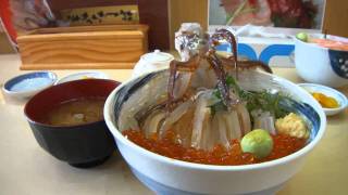 Dancing squid bowl dish in Hakodate [upl. by Deb374]