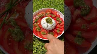 tomate burrata pesto 😋 abonnetoi pour de délicieuses recettes 💚 shorts burrata tomate recette [upl. by Alial45]