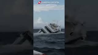 130foot superyacht sinks off coast of Italy  USA TODAY Shorts [upl. by Ankney]