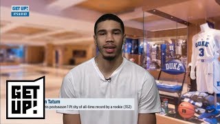 FULL Jayson Tatum It ‘Felt pretty good’ dunking on LeBron James  Get Up  ESPN [upl. by Nivlag589]