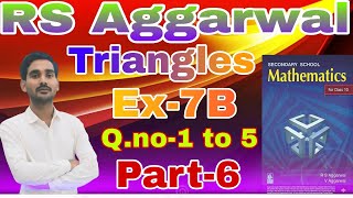 Rs Aggarwal cbse math class 10th Triangle Ex7B Qno1 to 5 [upl. by Aicatsal]