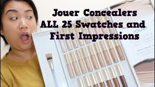 Jouer Concealers ALL 25 Swatches  First Impressions [upl. by Balliett]