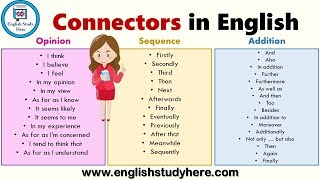 Connectors in English  List of Sentence Connectors in English  Transition Words List [upl. by Ennaylime]