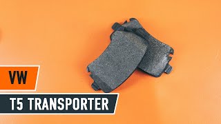 Comment remplacer des plaquettes de frein arrière sur VW T5 TRANSPORTER Van TUTORIEL AUTODOC [upl. by Ennairrac]