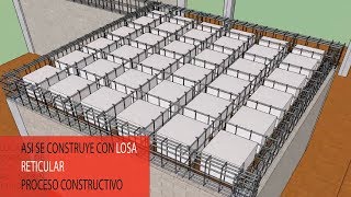 LOSA RETICULAR proceso constructivo animacion en 3D SKETCHUP [upl. by Alysia]