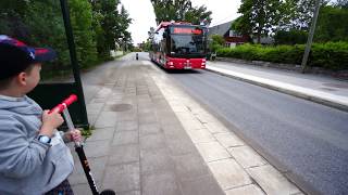 Sweden Stockholm ride with bus no 704 from Prostvägen to Huddinge Station [upl. by Naitsirhk]