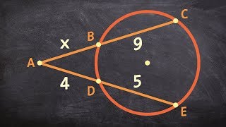 Find the missing value using two secant lines from a point outside of the circle [upl. by Stockmon]