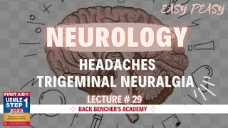 Headache Trigeminal Neuralgia  Neurology  29  First Aid USMLE in UrduHindi [upl. by Anaik]