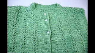 Knitting Round Neck In Ladies Half Cardigan Jacket  Round Neck Cutting  In Hindi [upl. by Oak438]