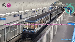 Métro ligne 4 RATP MP05RB IDFM n°583 CA33 – Bagneux Lucie Aubrac à Porte de Clignancourt ratp [upl. by Anirahs]