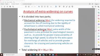 Radius amp Extra widening on horizontal curveMethod of introducing extra widening [upl. by Llednav]