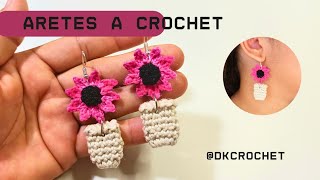 Hermosos Aretes a CROCHET diseño canastas de FLORES ideas de EMPRENDIMIENTO muy fácil🌹 [upl. by Ikcin66]