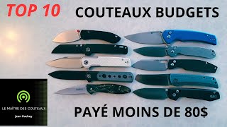 MES MEILLEURS COUTEAUX BUDGETS TOP 10 [upl. by Enylcaj]