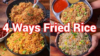 4 Ways Fried Recipe  Perfect Lunch Box Ideas  Fried Rice 4 Ways  Street Style [upl. by Sylvester]