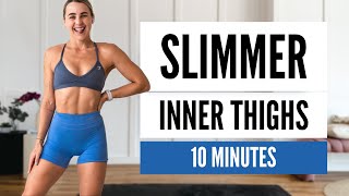 SLIMMER INNER THIGH WORKOUT  10 Minutes no equipment home workout [upl. by Yeltnarb941]