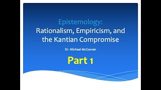 Epistemology Rationalism Empiricism Kant pt 1 [upl. by Keene]