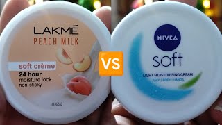 Lakme peach milk  Nivea soft light moisturizer cream  moisturizer lakme nivea viral trending [upl. by Ede]