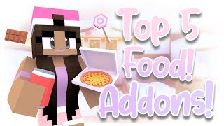 TOP 5 BEST MCPE FOOD ADDONSMODS  1000 NEW FOOD ITEMS MINECRAFT PE [upl. by Brandenburg]