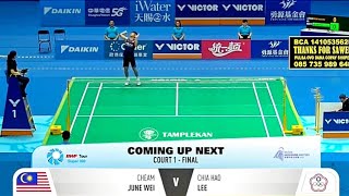 CHEAM JUNE WEI  MAS VS CHIA HAO LEE  TPE  MENS SINGLES  FINALS KAOHSIUNG MASTERS 2024 [upl. by Anrapa]