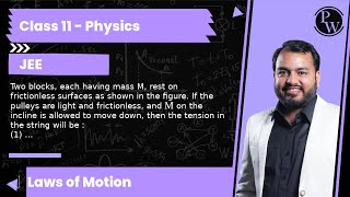 Two blocks each having mass M rest on frictionless surfaces as shown in the figure If the pull [upl. by Manvell]