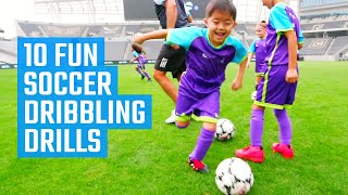 10 Best Soccer Dribbling Drills for U6 U8 U10  Fun Soccer Drills by MOJO [upl. by Sweatt]