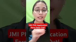 JMI PHD Application Form Dates Out shorts shortsfeed jmiphd phd phdnotification [upl. by Atima]