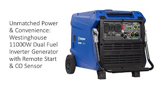 Unmatched Power amp Convenience Westinghouse 11000W Dual Fuel Inverter Generator w Remote Start amp CO [upl. by Lilybel]