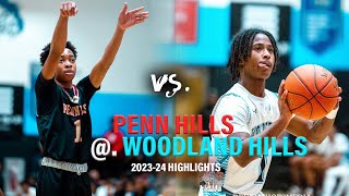 Penn Hills  Woodlands Hills 202324  HS Basketball  HIGHLIGHTS [upl. by Zandt359]