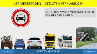 Geslotenverklaring  Verkeersborden  Autotheorie  Scootertheorie  Motortheorie  Theoriecursusnl [upl. by Ybab]