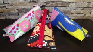 DaIsY´s DIY  längliche Kosmetiktasche  Dreieckstasche mit Futter in 10 Min nähen [upl. by Trinl]