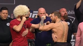 UFC 229 Khabib vs McGregor Weighin Faceoff [upl. by Ocimad]