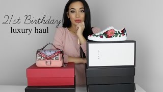 21ST LUXURY BIRTHDAY HAUL  GUCCI FENDI BALMAIN amp MORE [upl. by Cyrillus]