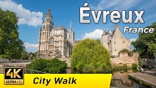 Évreux France  Pleasant town and its renovated squares  Walking Tour 4k  Normandy [upl. by Shelia]