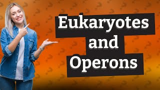 Why do eukaryotes not have operons [upl. by Cappella]