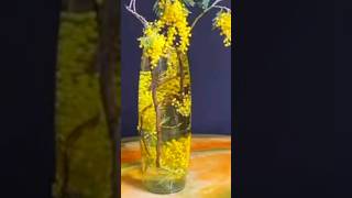 Yellow Mimosa Dealbata Flower Arrangement flowerdesignidea ikebana [upl. by Iek]