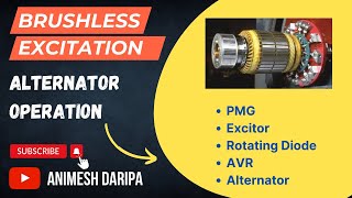 Brushless Excitation System  Alternator Operation amp role of AVR  Animesh Daripa [upl. by Burkle]