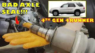 How to DIAGNOSE REMOVE amp REPLACE Leaking CV AXLE SEAL on 4th GEN 2006 4RUNNER  Secret Axle Trick [upl. by Nalo]