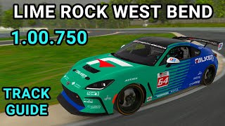 Track Guide Lime Rock West Bend Chicane Toyota GR86 iRacing [upl. by Meeks951]