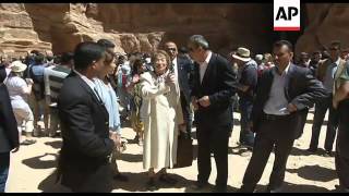 Italian President Napolitano visits ancient city of Petra [upl. by Aimej]