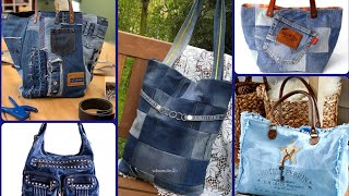 Most Demanding Denim Patchwork upcycling Totebags ideas2024 [upl. by Eiramanit]