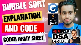 Bubble sort  What is Bubble Sort  Bubble sort in C and JAVA  Bubble sort  Coder Army Sheet [upl. by Nyliac]