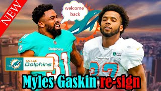 GOOD NEWS Miami Dolphins shockingly resigning Myles Gaskin [upl. by Raffarty]