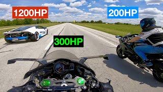 SAVAGE SHEEPY RACE 1200HP TWIN TURBO LAMBO VS 300HP H2R VS CARBON H2 [upl. by Lyn267]