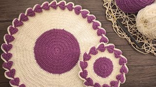 Free Crochet Placemat Pattern Crochet Place Mat  Tığ Işi Servis Altlığı Deseni [upl. by Damas]