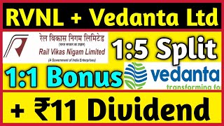 MF Sell RVNL  Vedanta Ltd • Stocks Declared High Dividend Bonus amp Split With Ex Dates [upl. by Giffy]