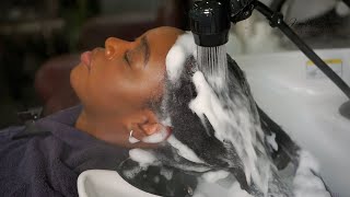 THE BEST HAIR WASHING 🧼 4C hair 🫧Texture Release Maintenance🫧Silk Press [upl. by Aljan311]