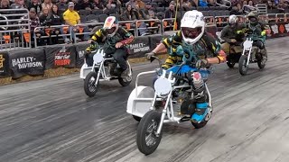 CRAZY ENDING Minibike Sidecar Racing  Boonie Bike FLAT TRACK CHAMPIONSHIP Race  FLAT OUT FRIDAY [upl. by Ynattirb]